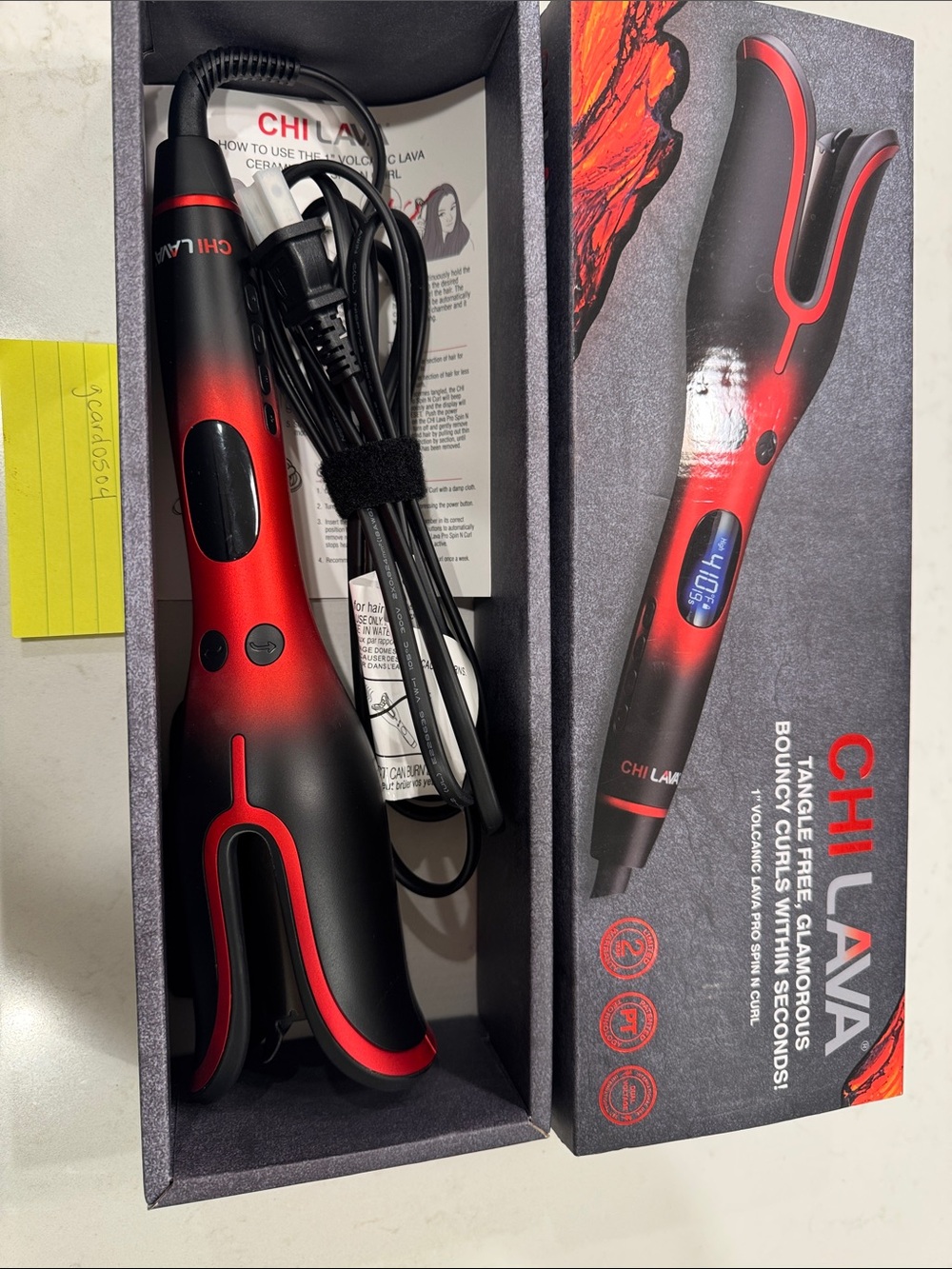 CHI Lava Pro Volcanic Curling Tool in Red and Black